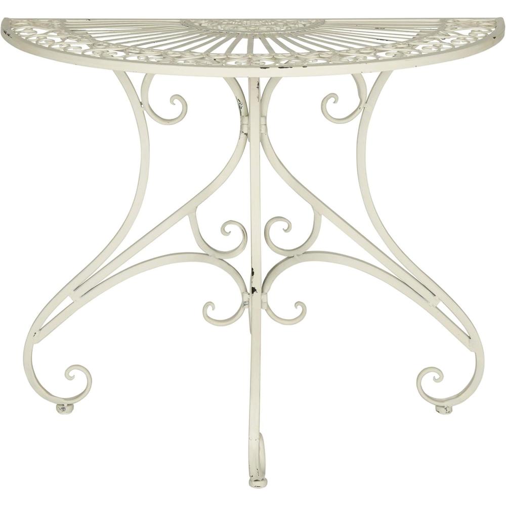 image:imageSafavieh Outdoor Collection Annalise Antique White Accent TableAntique White