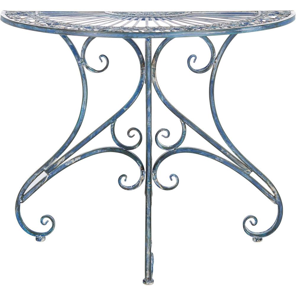 image:imageSafavieh Outdoor Collection Annalise Antique White Accent TableMossy Blue