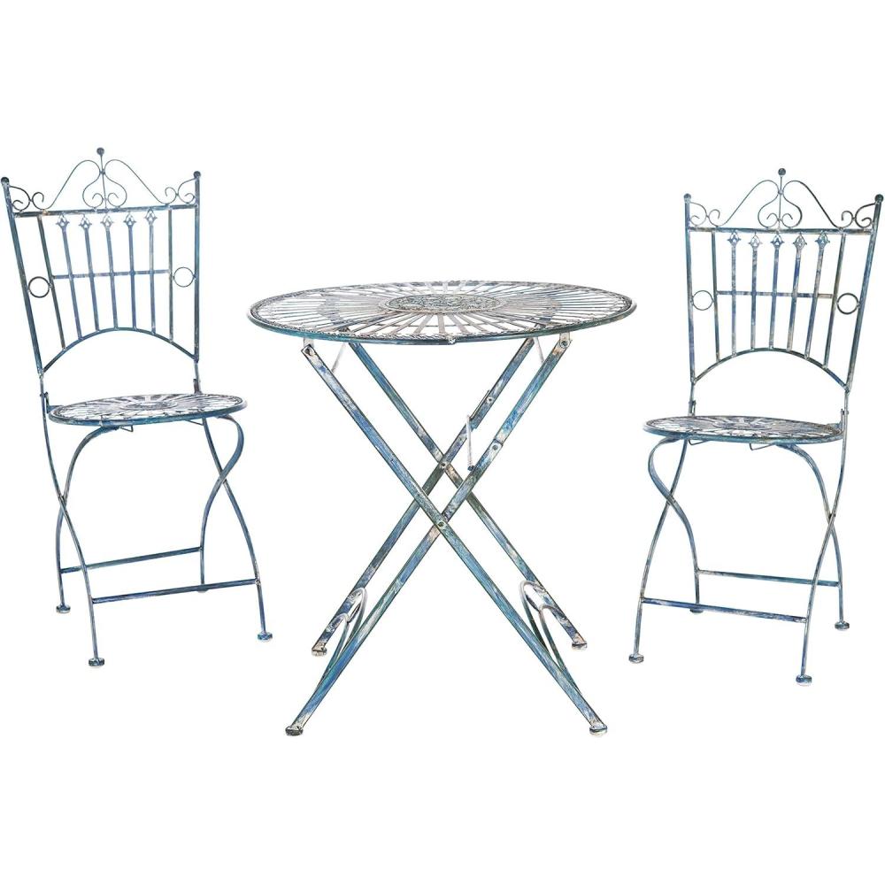 image:imageSafavieh Outdoor Collection Belen Antique Blue 3Piece Bistro SetMossy Blue