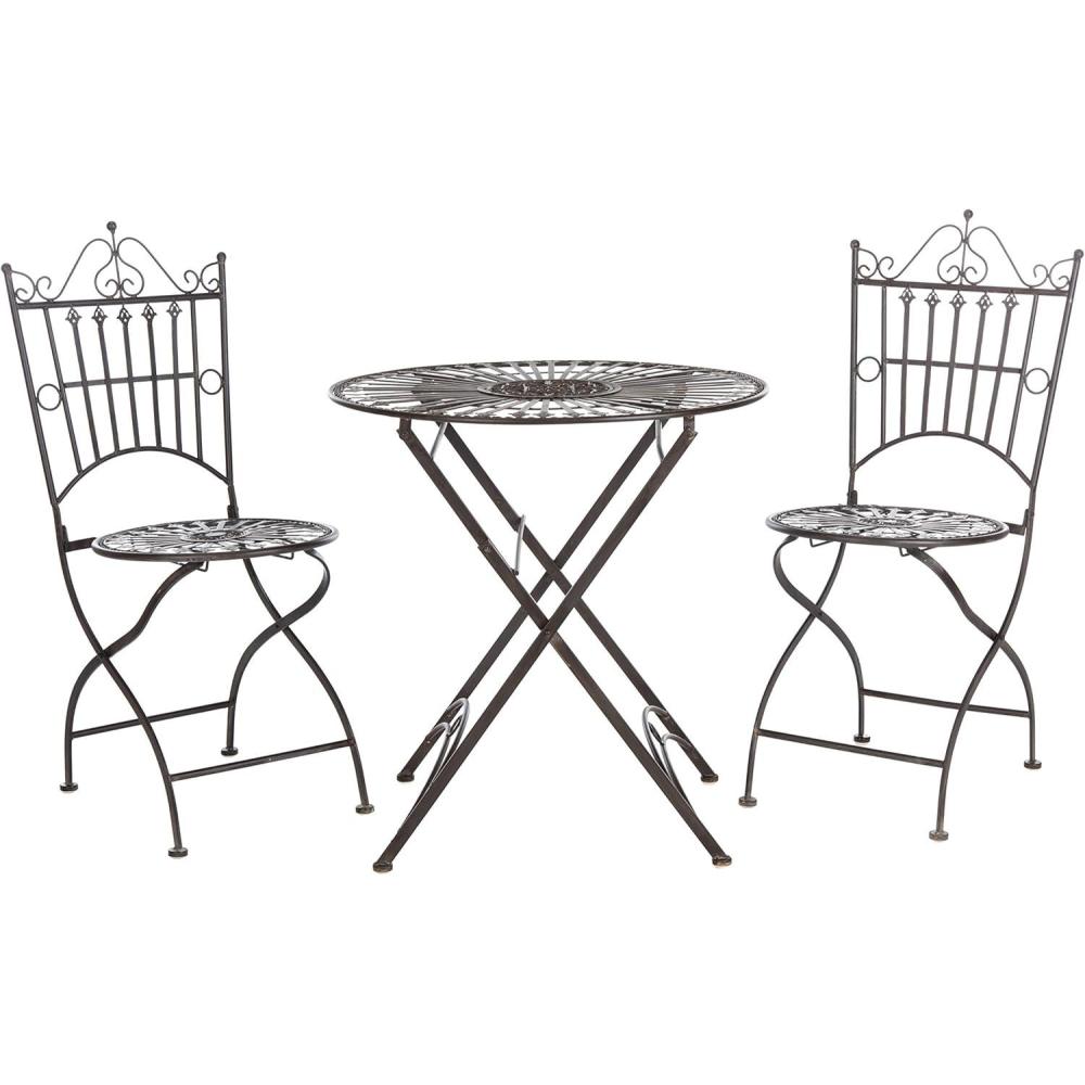 image:imageSafavieh Outdoor Collection Belen Antique Blue 3Piece Bistro SetRust