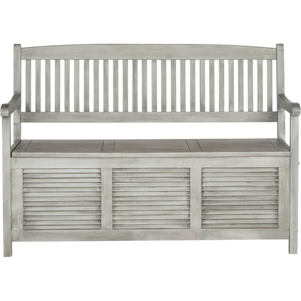 image:imageSafavieh Outdoor Collection Brisbane Grey Storage BenchGrey