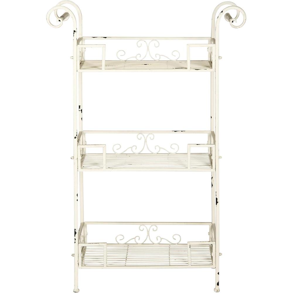 image:imageSafavieh Outdoor Collection Noreen Antique White 3 Tier ShelfAntique White