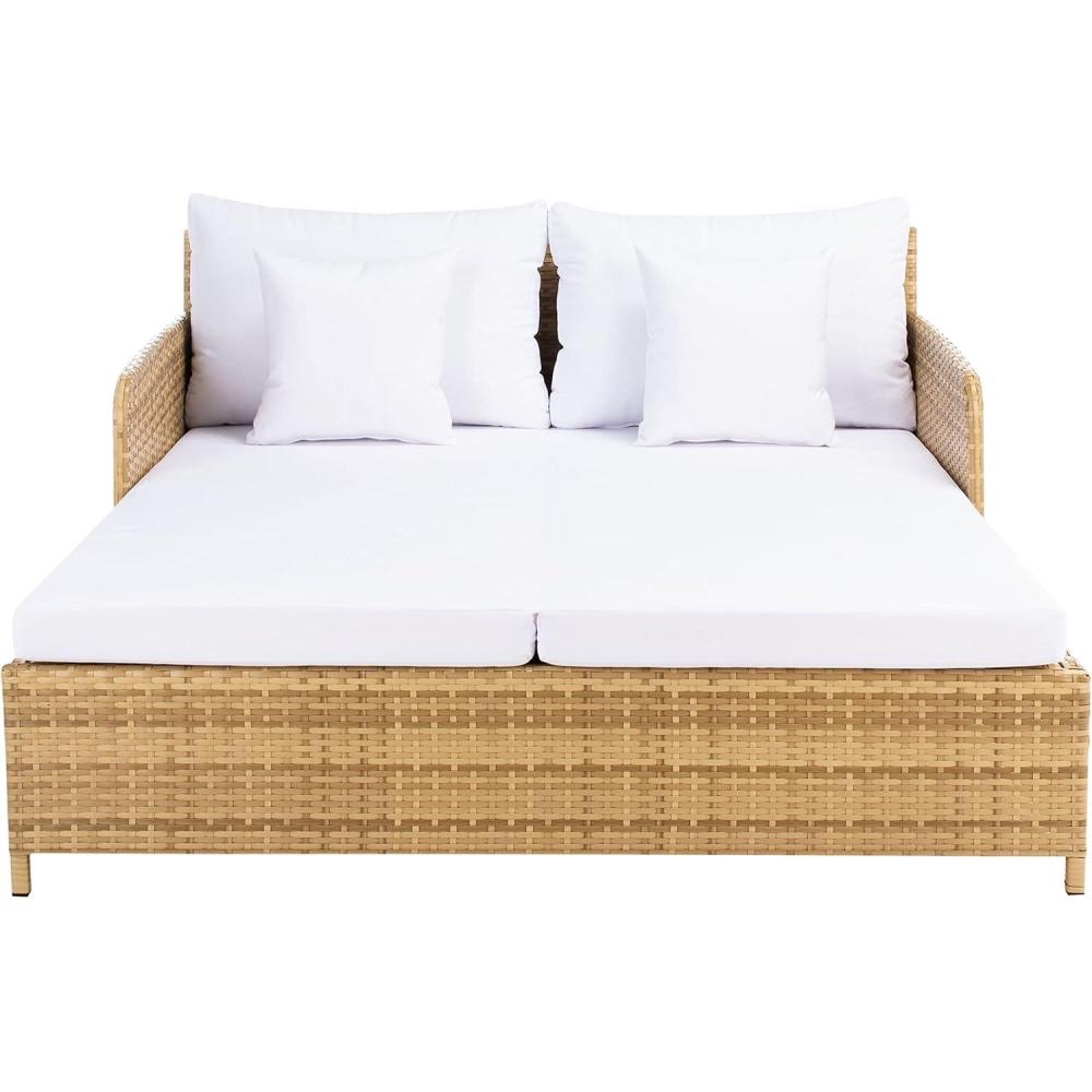 image:imageSafavieh Outdoor Collection PAT7500 Daybed BlackLight GreyNaturalWhite