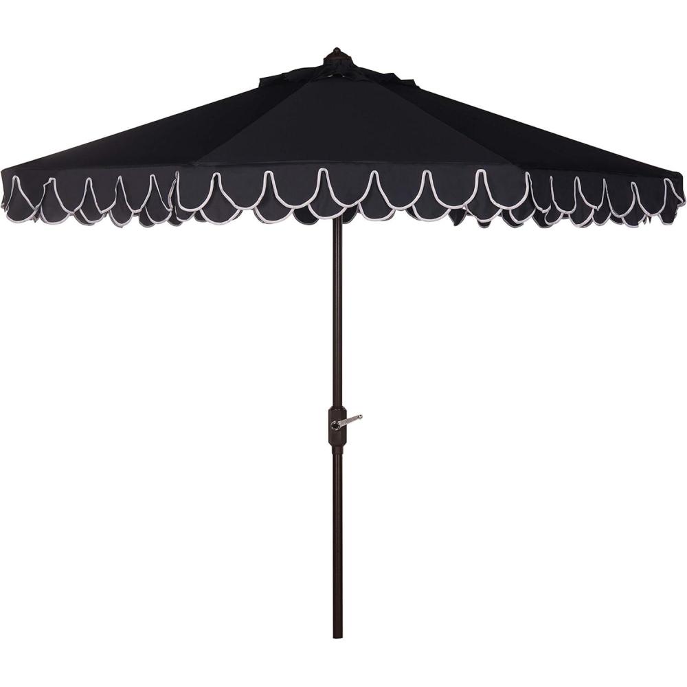 image:imageSafavieh Outdoor Elegant Valance 11Foot Round UV Protected UmbrellaNavyWhite