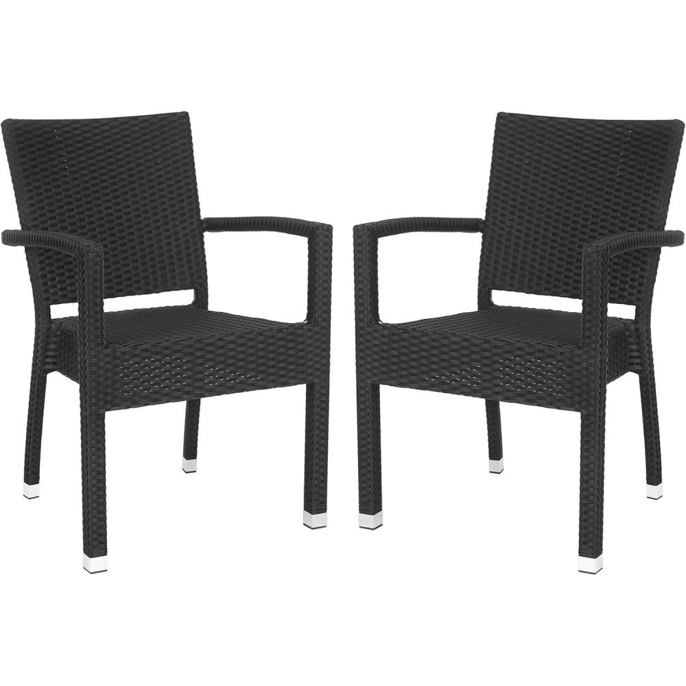 image:imageSafavieh Outdoor Living Collection Kelda Wicker Arm ChairsBlack