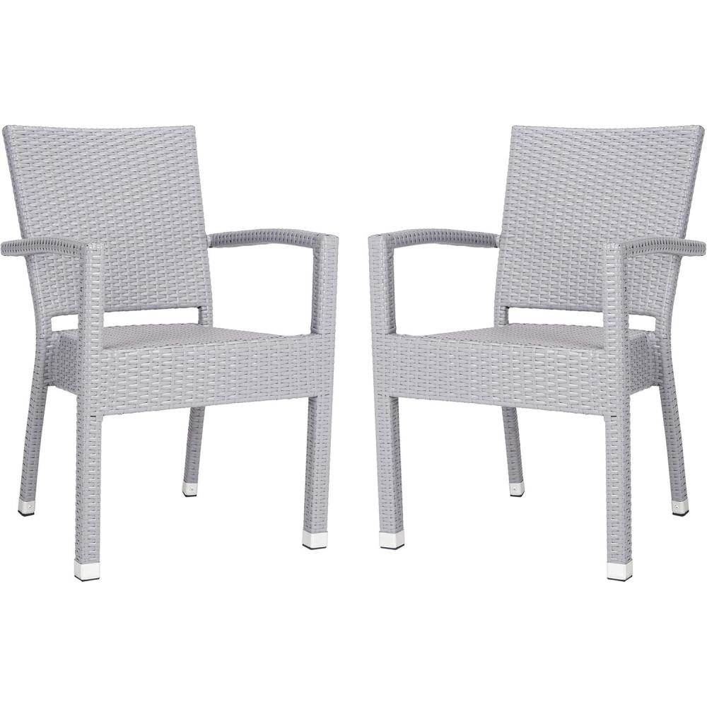 image:imageSafavieh Outdoor Living Collection Kelda Wicker Arm ChairsGrey