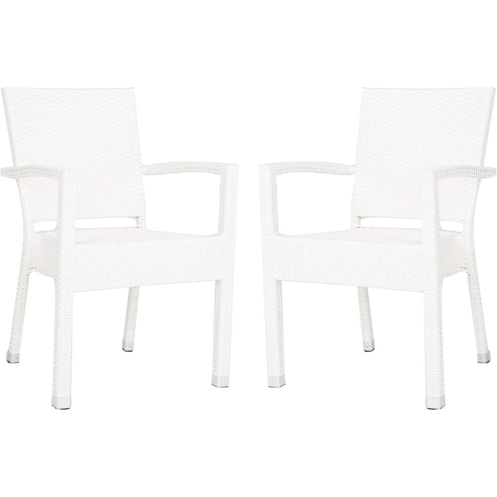 image:imageSafavieh Outdoor Living Collection Kelda Wicker Arm ChairsWhite