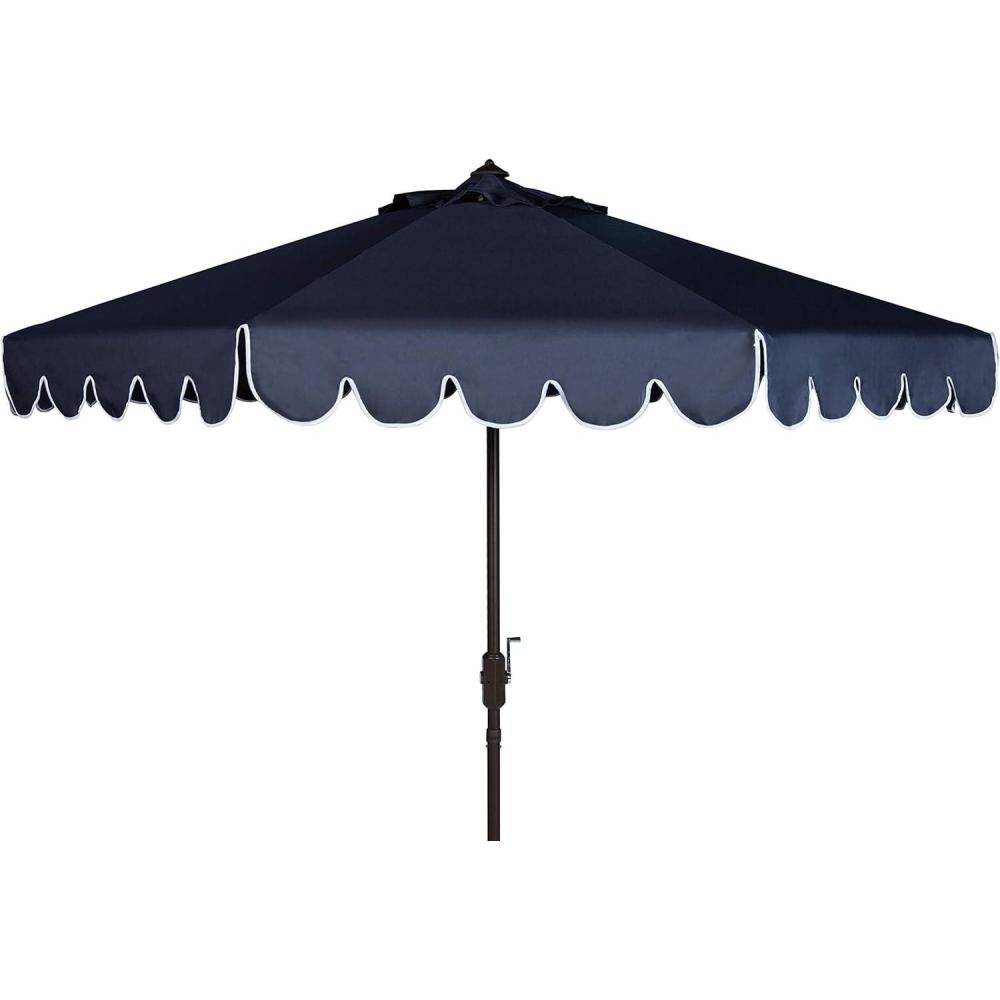 image:imageSafavieh Outdoor Venice 11Foot Round Crank UV Protected UmbrellaNavyWhite