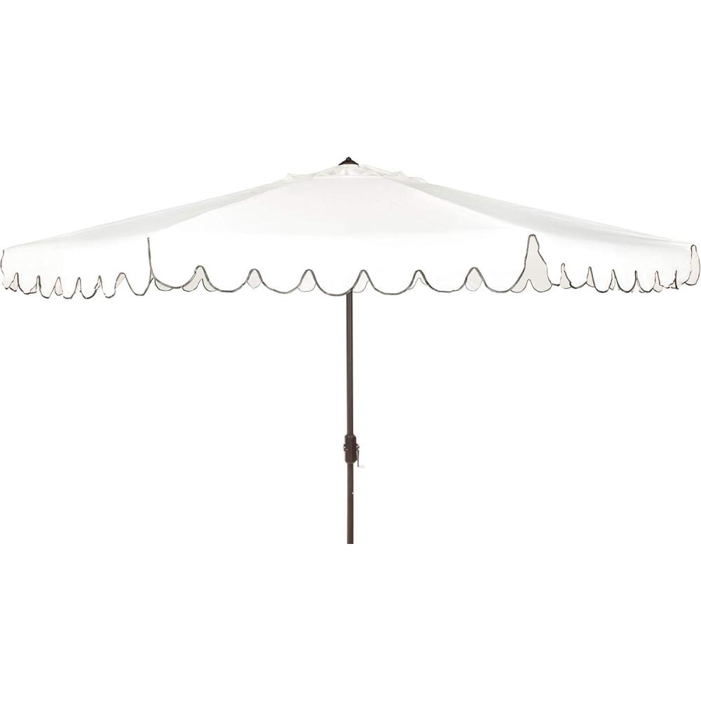 image:imageSafavieh Outdoor Venice 11Foot Round Crank UV Protected UmbrellaWhiteBlack