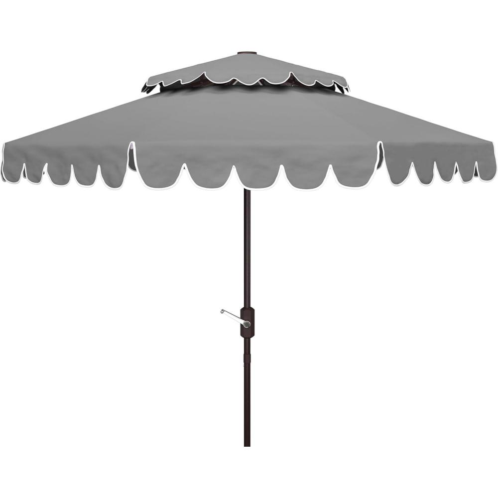 image:imageSafavieh Outdoor Venice 9Foot Round Double Top Crank UV Protected UmbrellaGray