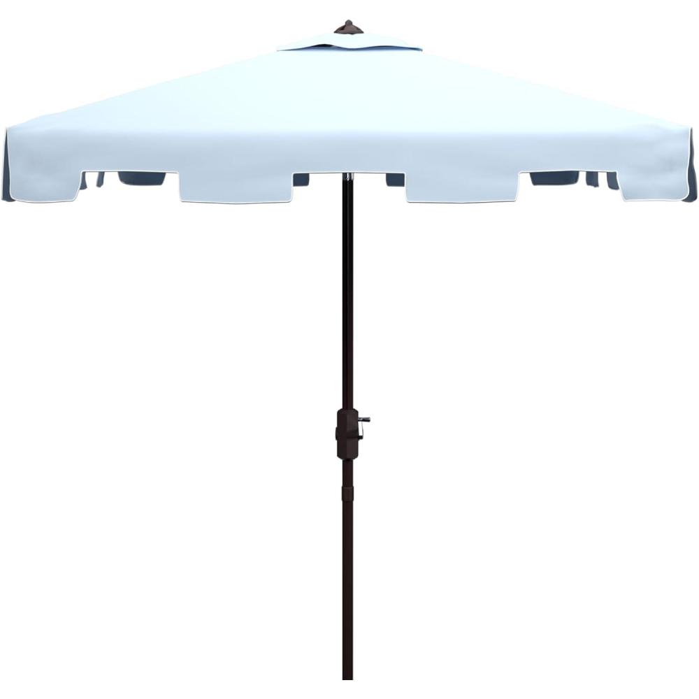 image:imageSafavieh Outdoor Zimmerman White 76 Square Market UV Protected UmbrellaBaby BlueWhite
