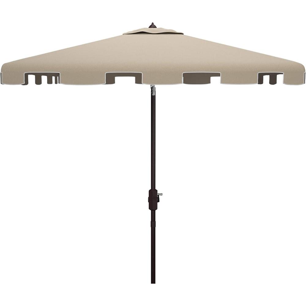 image:imageSafavieh Outdoor Zimmerman White 76 Square Market UV Protected UmbrellaBeigeWhite