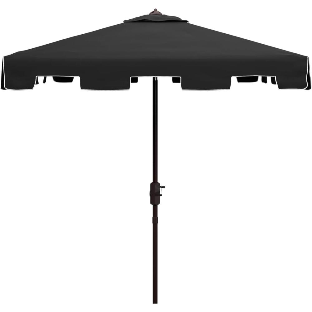 image:imageSafavieh Outdoor Zimmerman White 76 Square Market UV Protected UmbrellaBlackWhite