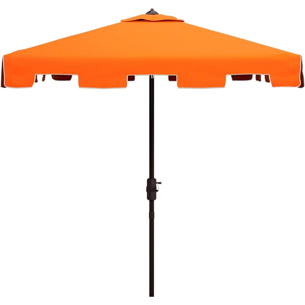 image:imageSafavieh Outdoor Zimmerman White 76 Square Market UV Protected UmbrellaOrangeWhite