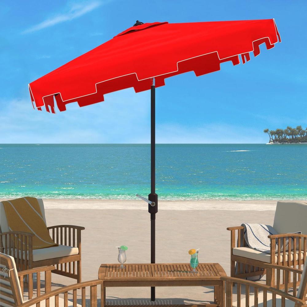 image:imageSafavieh Outdoor Zimmerman White 76 Square Market UV Protected UmbrellaRedWhite