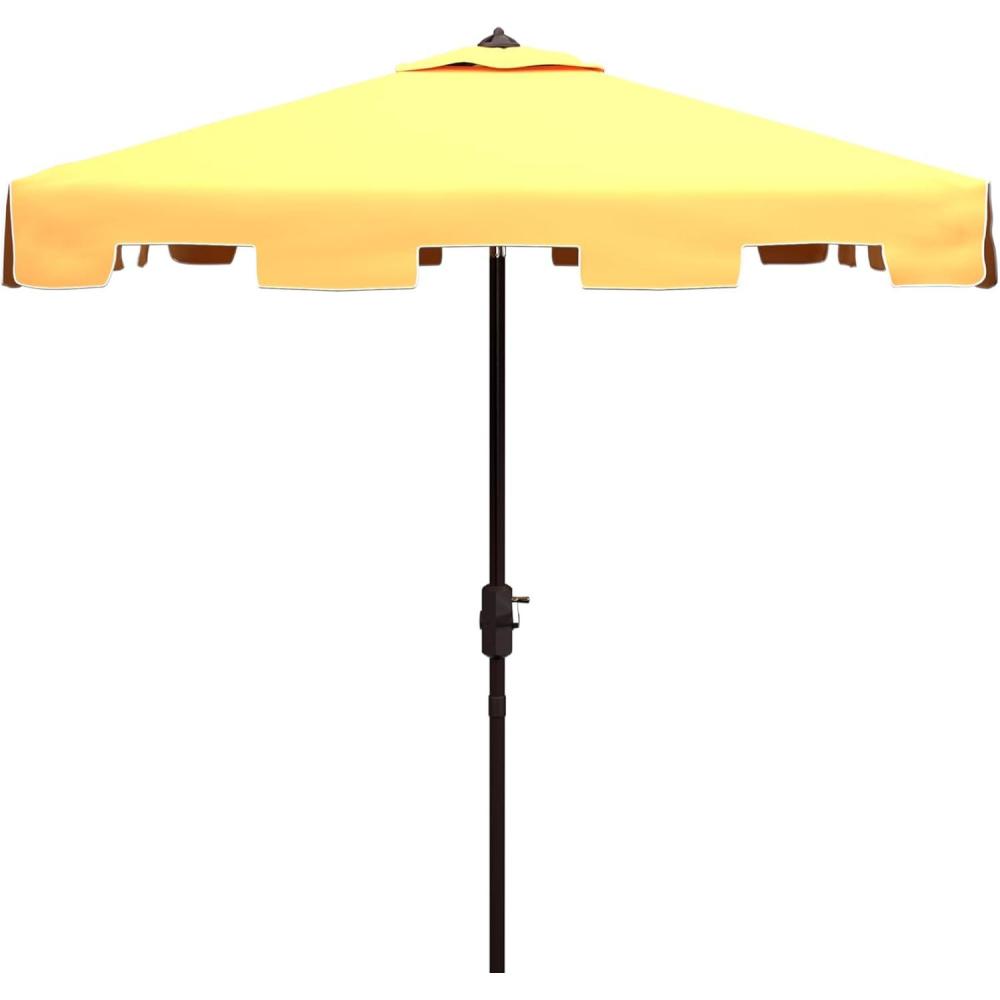 image:imageSafavieh Outdoor Zimmerman White 76 Square Market UV Protected UmbrellaYellowWhite