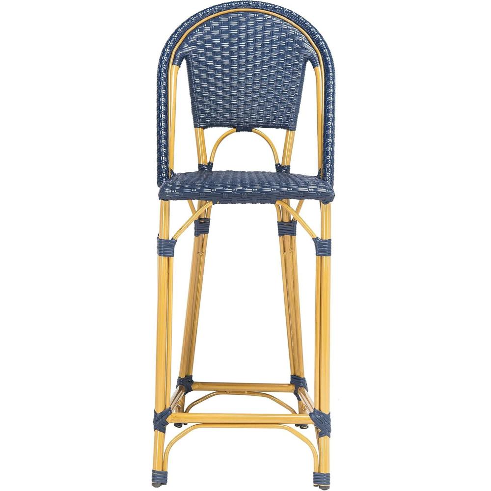 image:imageSafavieh PAT4038C Outdoor Collection Zaid White Stackable 30inch Bar StoolNavy