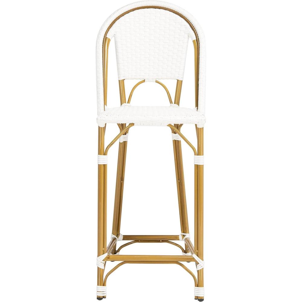image:imageSafavieh PAT4038C Outdoor Collection Zaid White Stackable 30inch Bar StoolWhite
