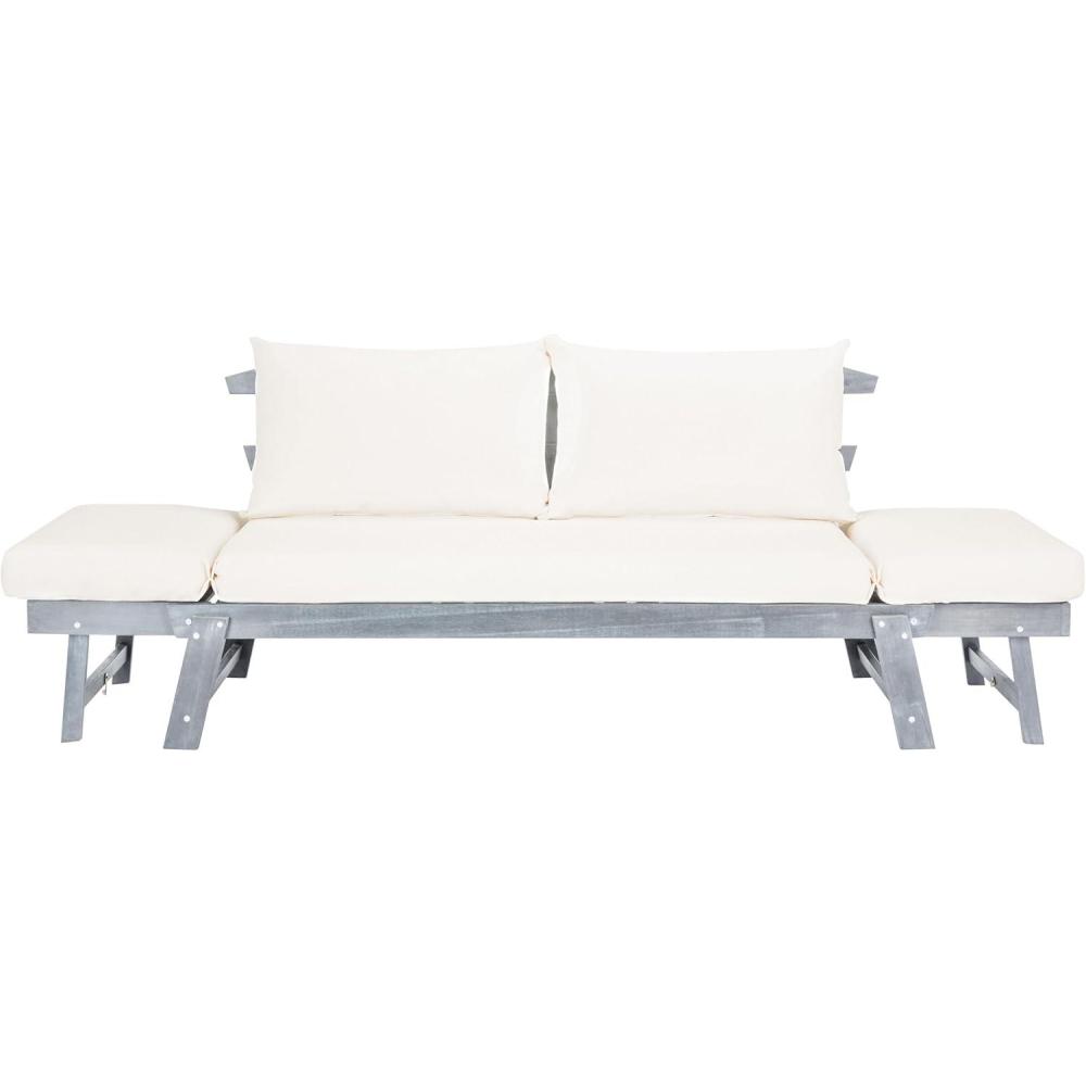 image:imageSafavieh PAT6745A Outdoor Collection Tandra Grey Modern Contemporary Daybed Day BedAsh Grey  Beige