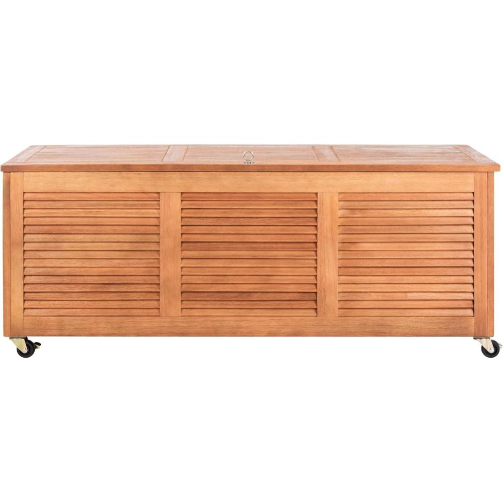 image:imageSafavieh PAT7038A Outdoor Collection Elina Teak 472 Cushion Deck BoxNatural