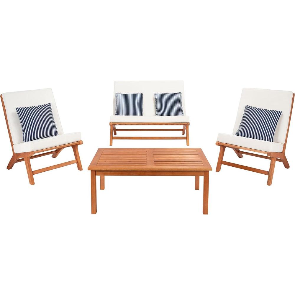 image:imageSafavieh PAT7044A Collection Chaston TeakNaturalBeige Stripe