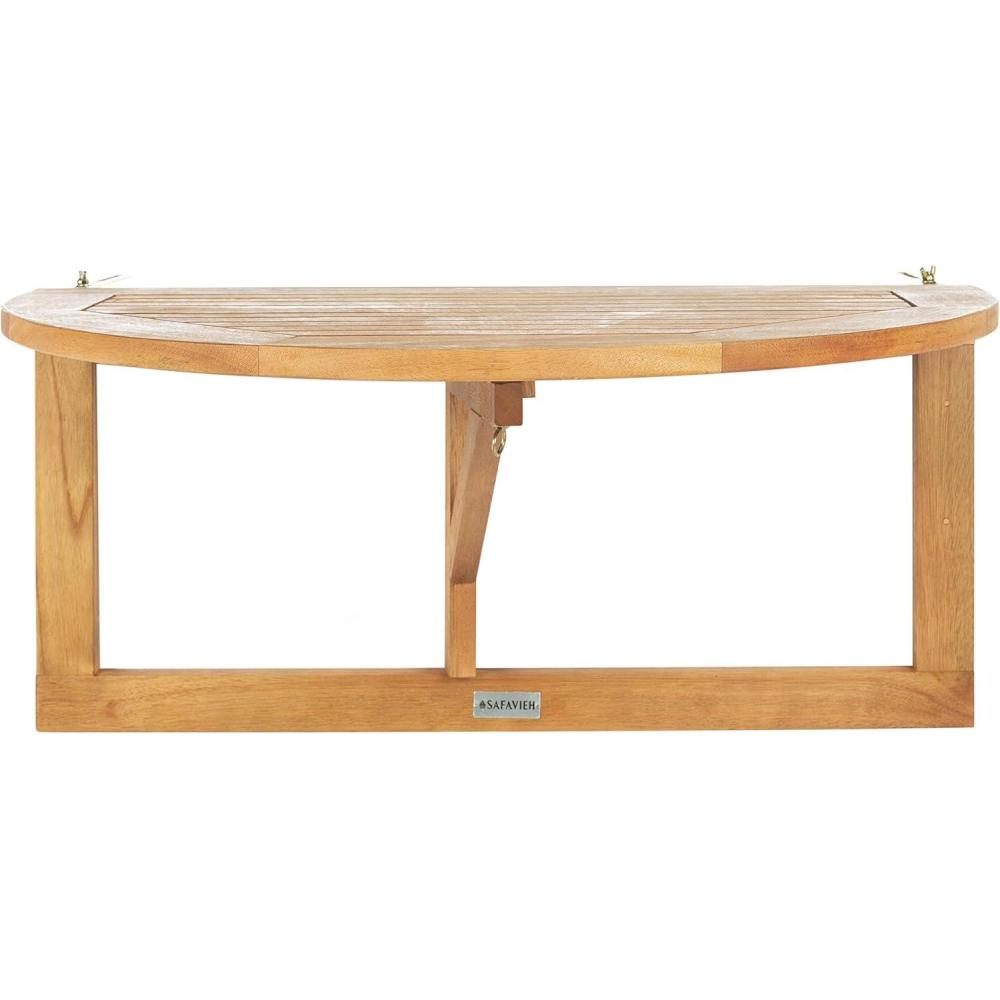 image:imageSafavieh PAT7045A Outdoor Collection Owens Natural teak wood Balcony Hanging Half TableNatural