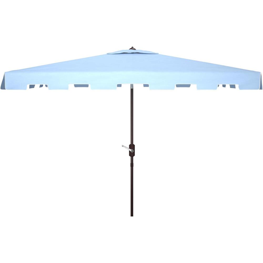 image:imageSafavieh PAT8300A Outdoor Zimmerman Navy and White 66 x 10 Rectangle Market UV Protected UmbrellaBaby BlueWhite