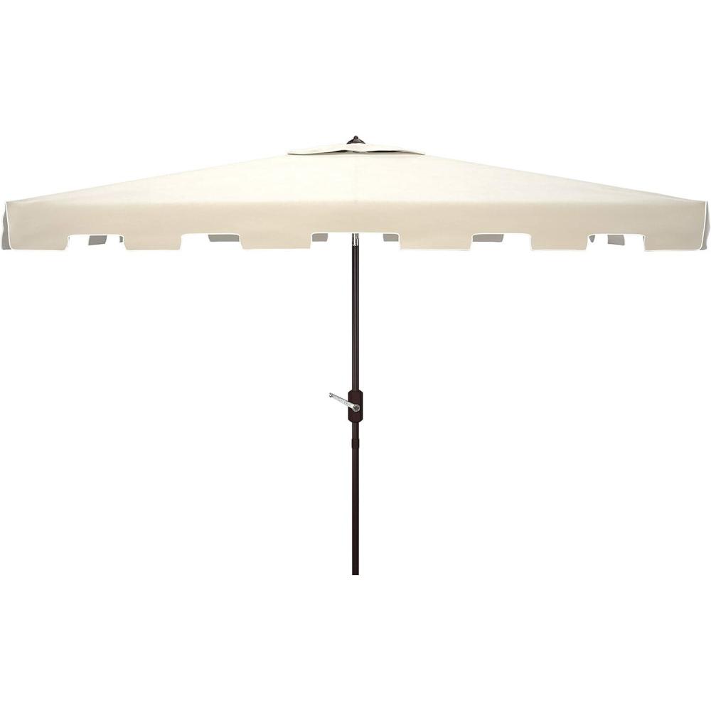 image:imageSafavieh PAT8300A Outdoor Zimmerman Navy and White 66 x 10 Rectangle Market UV Protected UmbrellaBeigeWhite
