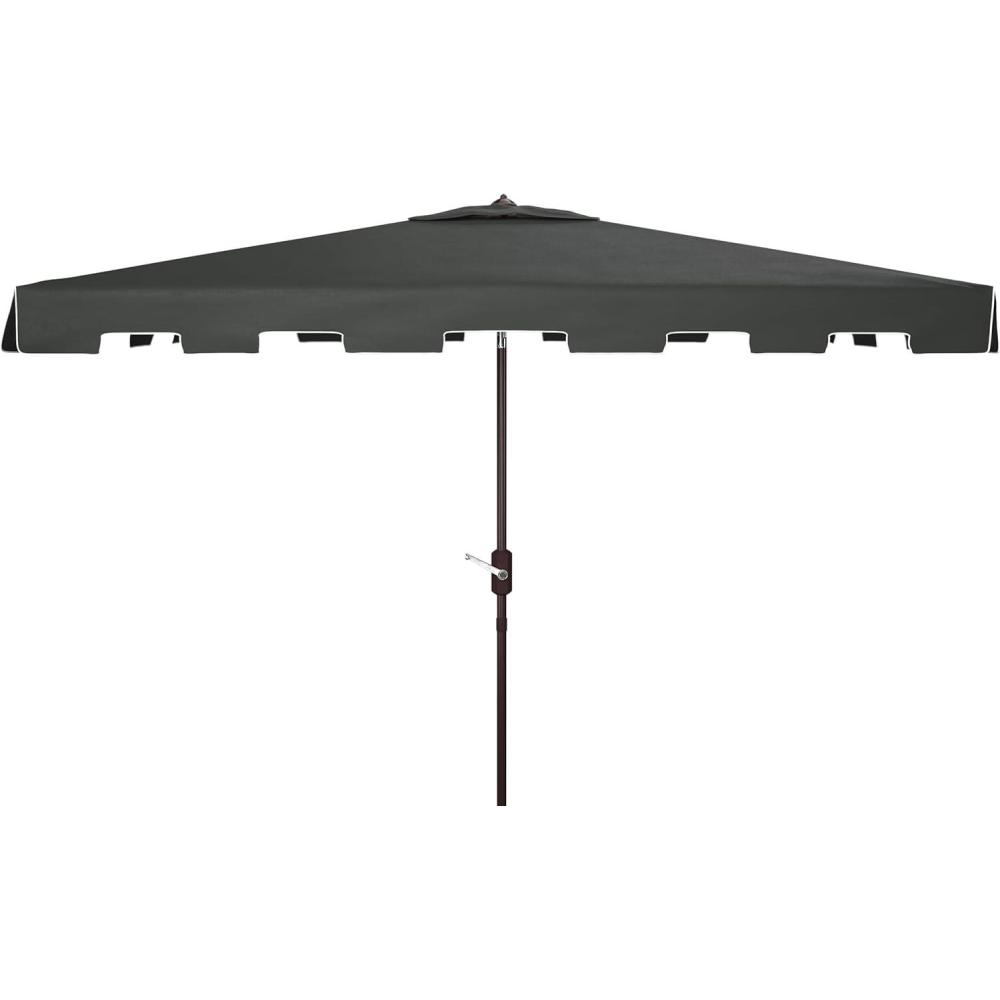 image:imageSafavieh PAT8300A Outdoor Zimmerman Navy and White 66 x 10 Rectangle Market UV Protected UmbrellaBlackWhite