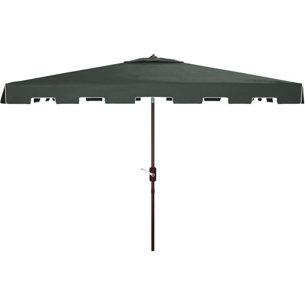 image:imageSafavieh PAT8300A Outdoor Zimmerman Navy and White 66 x 10 Rectangle Market UV Protected UmbrellaDark Green