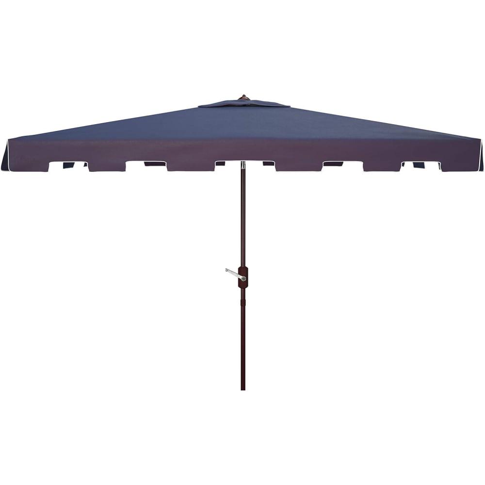 image:imageSafavieh PAT8300A Outdoor Zimmerman Navy and White 66 x 10 Rectangle Market UV Protected UmbrellaNavyWhite