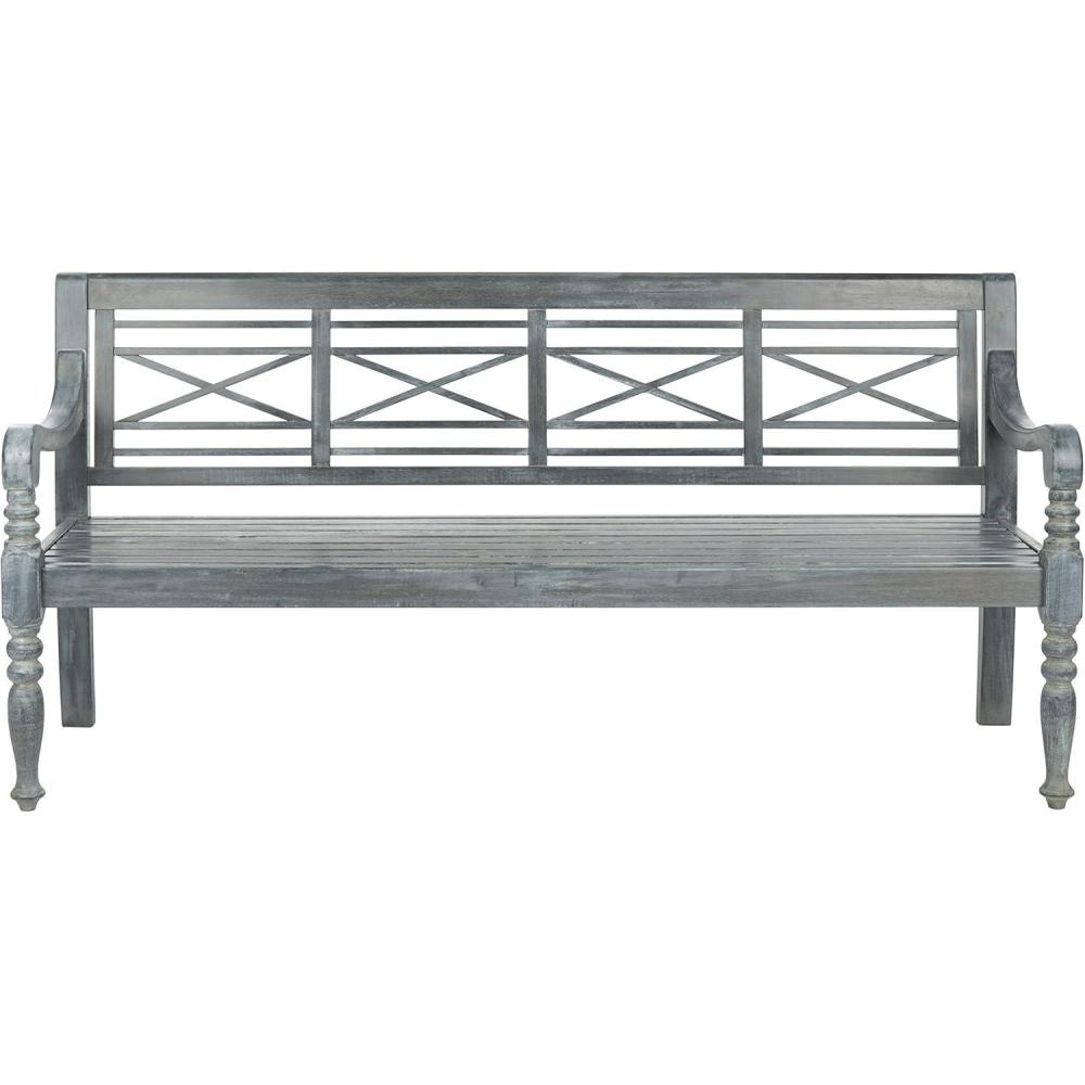 image:imageSafavieh Patio Collection Martin Adirondack Acacia Wood Bench Ash GreyAsh Grey
