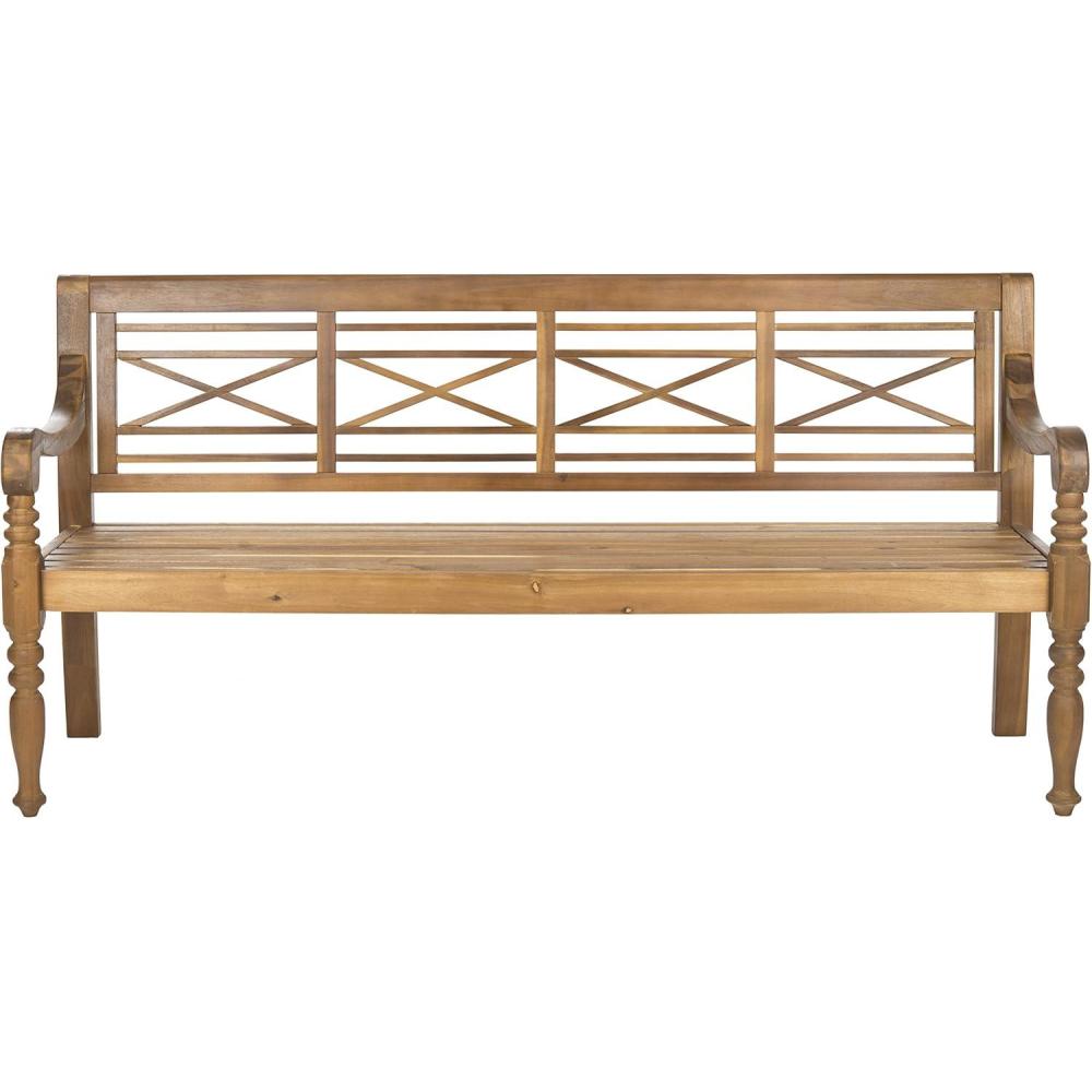 image:imageSafavieh Patio Collection Martin Adirondack Acacia Wood Bench Ash GreyNatural
