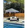 SAFAVIEH 11ft Outdoor Patio Umbrella, Round, Vienna Collection, Black & White Stripe, Crank, Button Tilt, UV Resistant for Deck, Backyard, Poolside (PAT8111D)(Black/White)