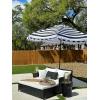 SAFAVIEH 11ft Outdoor Patio Umbrella, Round, Vienna Collection, Black & White Stripe, Crank, Button Tilt, UV Resistant for Deck, Backyard, Poolside (PAT8111D)(Black/White)