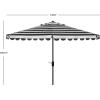 SAFAVIEH 11ft Outdoor Patio Umbrella, Round, Vienna Collection, Black & White Stripe, Crank, Button Tilt, UV Resistant for Deck, Backyard, Poolside (PAT8111D)(Black/White)