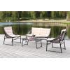 SAFAVIEH 4-Piece Outdoor Collection Berkane Patio Set(Brown / Beige)