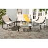 SAFAVIEH 4-Piece Outdoor Collection Berkane Patio Set(Brown / Red)