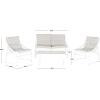 SAFAVIEH 4-Piece Outdoor Collection Berkane Patio Set(White / Grey)