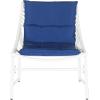 SAFAVIEH 4-Piece Outdoor Collection Berkane Patio Set(White / Navy)