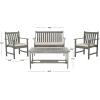 SAFAVIEH 4-Piece Outdoor Collection Burbank Patio Set