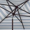 SAFAVIEH 6.5x10ft Outdoor Patio Umbrella, Rectangular, Elsa Collection, Navy & White Stripe, Auto Crank Tilt, UV Resistant for Deck, Backyard, Poolside (PAT8303B)(Navy / White)