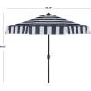 SAFAVIEH 9ft Outdoor Patio Umbrella, Round, Else Collection, Navy & White Stripe, Auto Crank Tilt, UV Resistant for Deck, Backyard, Poolside (PAT8003B)(Navy / White)