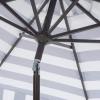 SAFAVIEH 9ft Outdoor Patio Umbrella, Round, Else Collection, Navy & White Stripe, Auto Crank Tilt, UV Resistant for Deck, Backyard, Poolside (PAT8003B)(Navy / White)