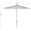 SAFAVIEH 9ft Outdoor Patio Umbrella, Round, Hurst Collection, Navy, Push up, UV Resistant for Deck, Backyard, Poolside (PAT8002C)(Beige)