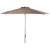 SAFAVIEH 9ft Outdoor Patio Umbrella, Round, Hurst Collection, Navy, Push up, UV Resistant for Deck, Backyard, Poolside (PAT8002C)(Gray)