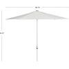 SAFAVIEH 9ft Outdoor Patio Umbrella, Round, Hurst Collection, Navy, Push up, UV Resistant for Deck, Backyard, Poolside (PAT8002C)(Natural)