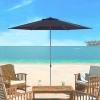 SAFAVIEH 9ft Outdoor Patio Umbrella, Round, Hurst Collection, Navy, Push up, UV Resistant for Deck, Backyard, Poolside (PAT8002C)(Navy)