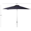 SAFAVIEH 9ft Outdoor Patio Umbrella, Round, Hurst Collection, Navy, Push up, UV Resistant for Deck, Backyard, Poolside (PAT8002C)(Navy)