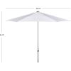 SAFAVIEH 9ft Outdoor Patio Umbrella, Round, Hurst Collection, Navy, Push up, UV Resistant for Deck, Backyard, Poolside (PAT8002C)(White)